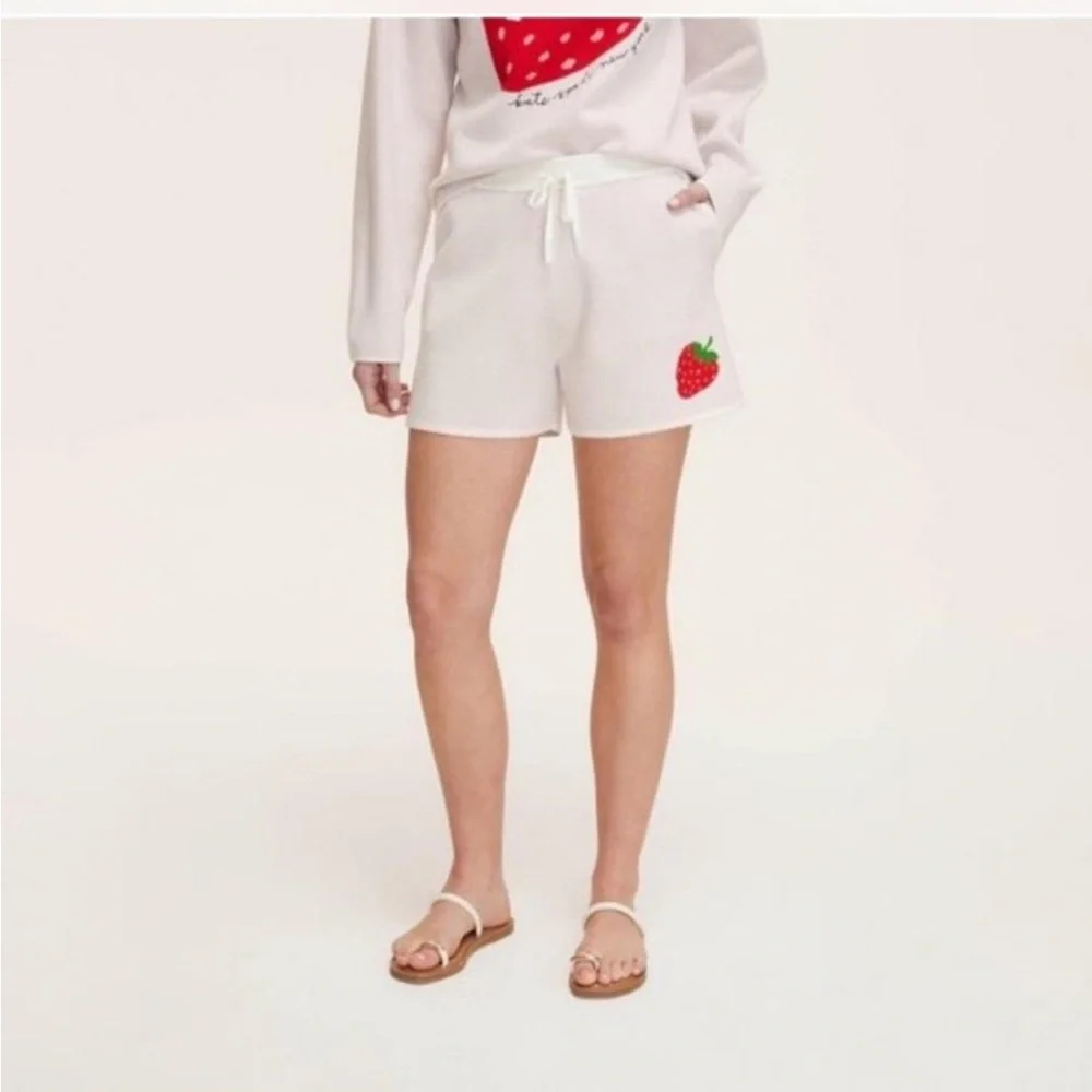 NWT SET kate spade x Target strawberry sweater knit hoodie & shorts extra small